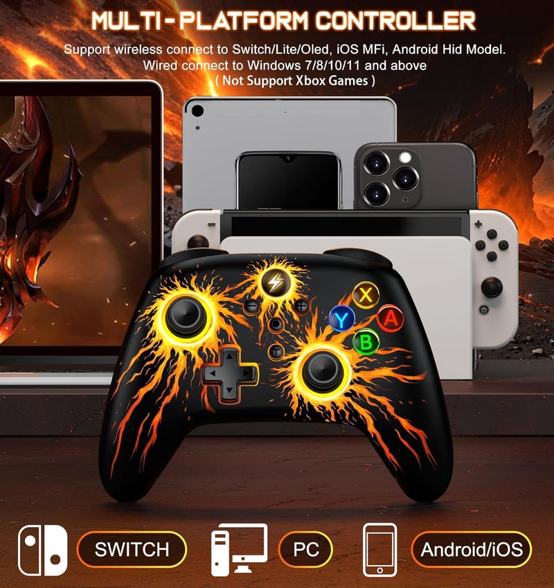 Svetaecho Wireless Switch 2 Controller for Nintendo Switch Controller/Lite/OLED, LED Wired PC Game Joysticks-Wireless iOS/Android Remote, Nintendo Game Accessories Interactive Gaming Figures - Image 2